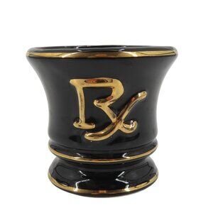 VTG Fashioned by Blair Black Gold Ceramic Mortar Vase 3.1in Tall Pharmacy USA